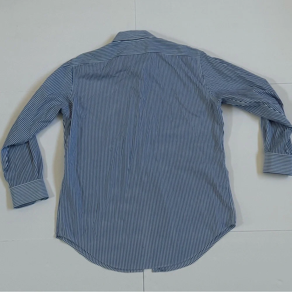 Polo Ralph Lauren Mens Classic Button Up Shirt Blue Striped 15.5 32/33 - Picture 2 of 4